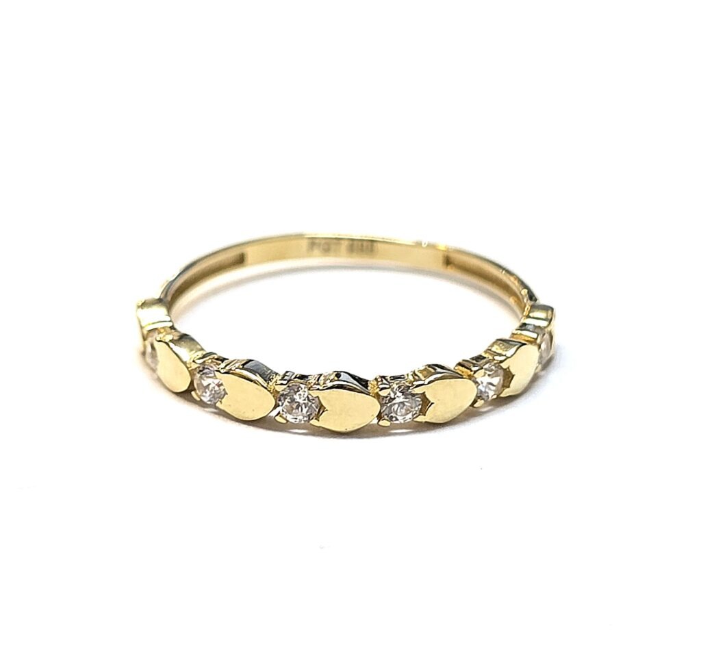 טבעת זהב 14 קראט מעוטרת לבבות קולקציה חדשה TAB206