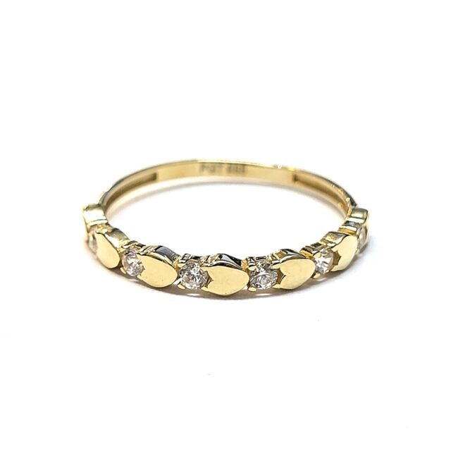 טבעת זהב 14 קראט מעוטרת לבבות קולקציה חדשה TAB206