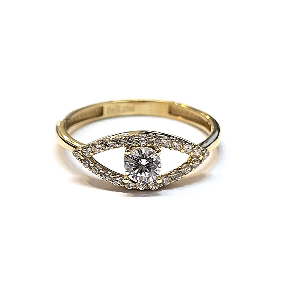 טבעת זהב 14 קראט עין חמסה קולקציה חדשה TAB15