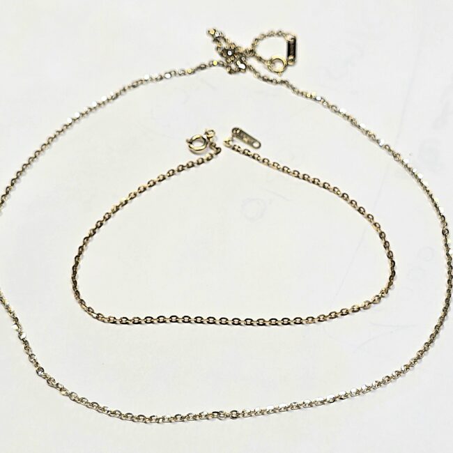 סט זהב 14 קראט שרשרת וצמיד חוליות קולקציה חדשה stbh771