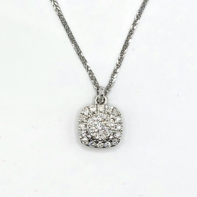 שרשרת זהב לבן 14 קראט תליון משובץ יהלומים טבעיים קולקציה חדשה SHIRM20