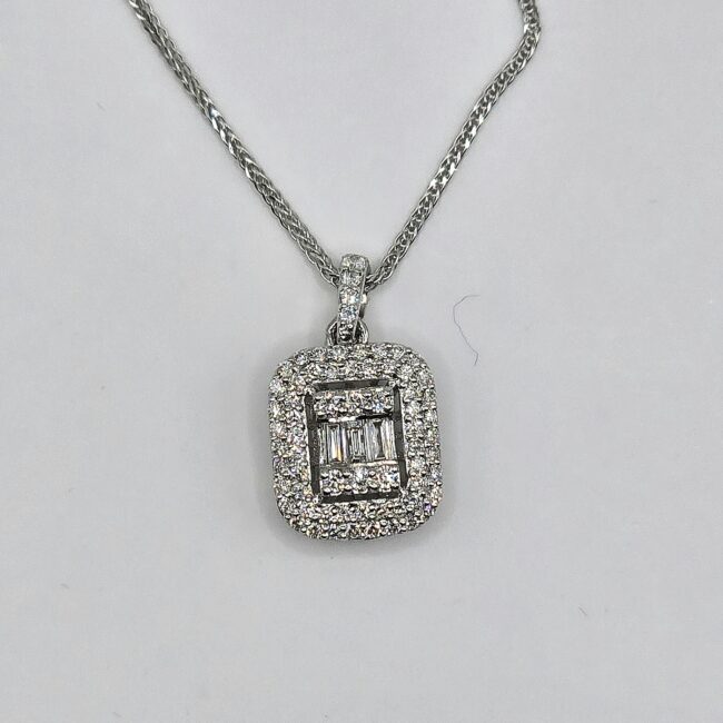 שרשרת זהב לבן 14 קראט תליון יהלומים טבעיים SHIRM14