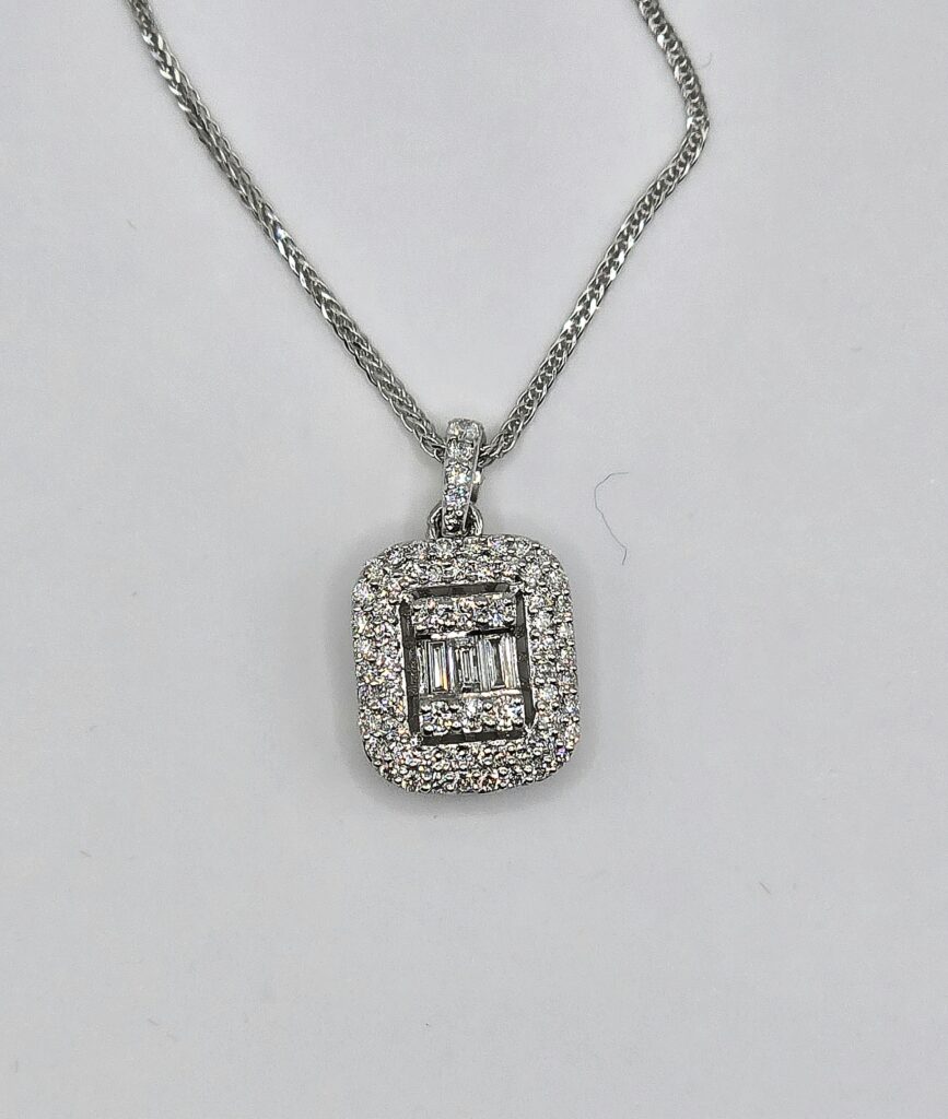 שרשרת זהב לבן 14 קראט תליון יהלומים טבעיים SHIRM14