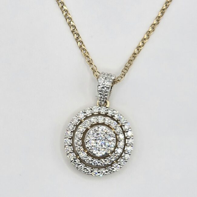 שרשרת זהב צהוב 14 קראט תליון יהלומים טבעיים קולקציה חדשה SHIRM12