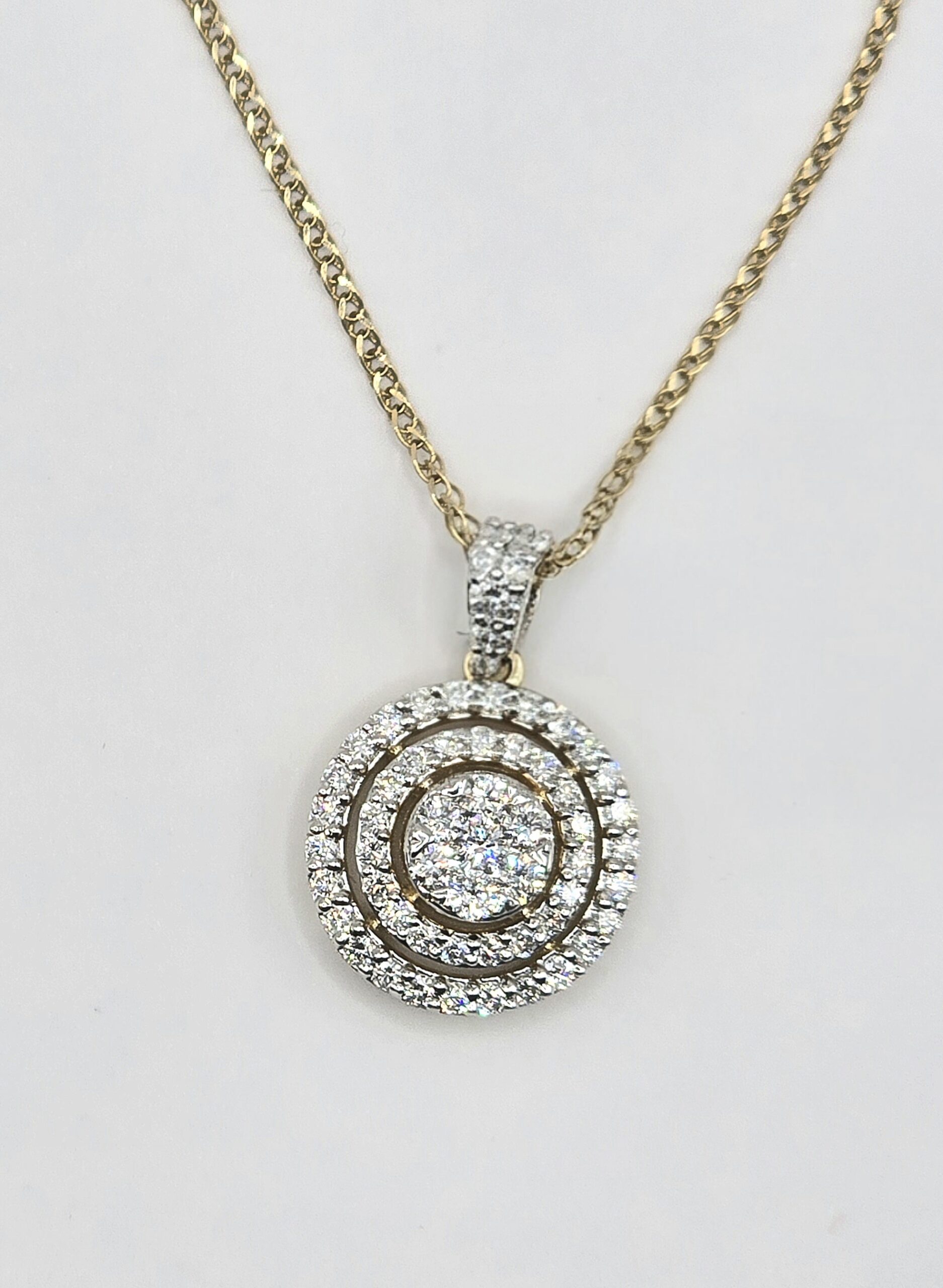 שרשרת זהב צהוב 14 קראט תליון יהלומים טבעיים קולקציה חדשה SHIRM12