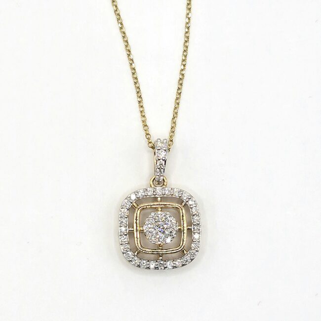 שרשרת זהב 14 קראט תליון משובץ יהלומים טבעיים קולקציה חדשה SHIRM17