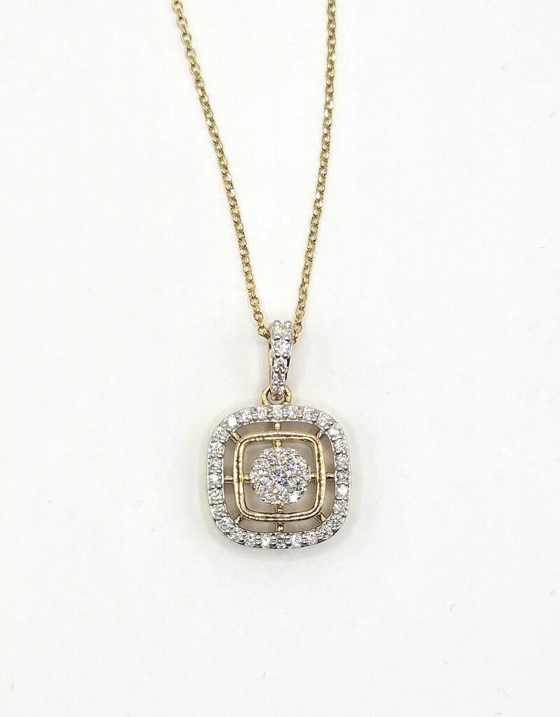 שרשרת זהב 14 קראט תליון משובץ יהלומים טבעיים קולקציה חדשה SHIRM17