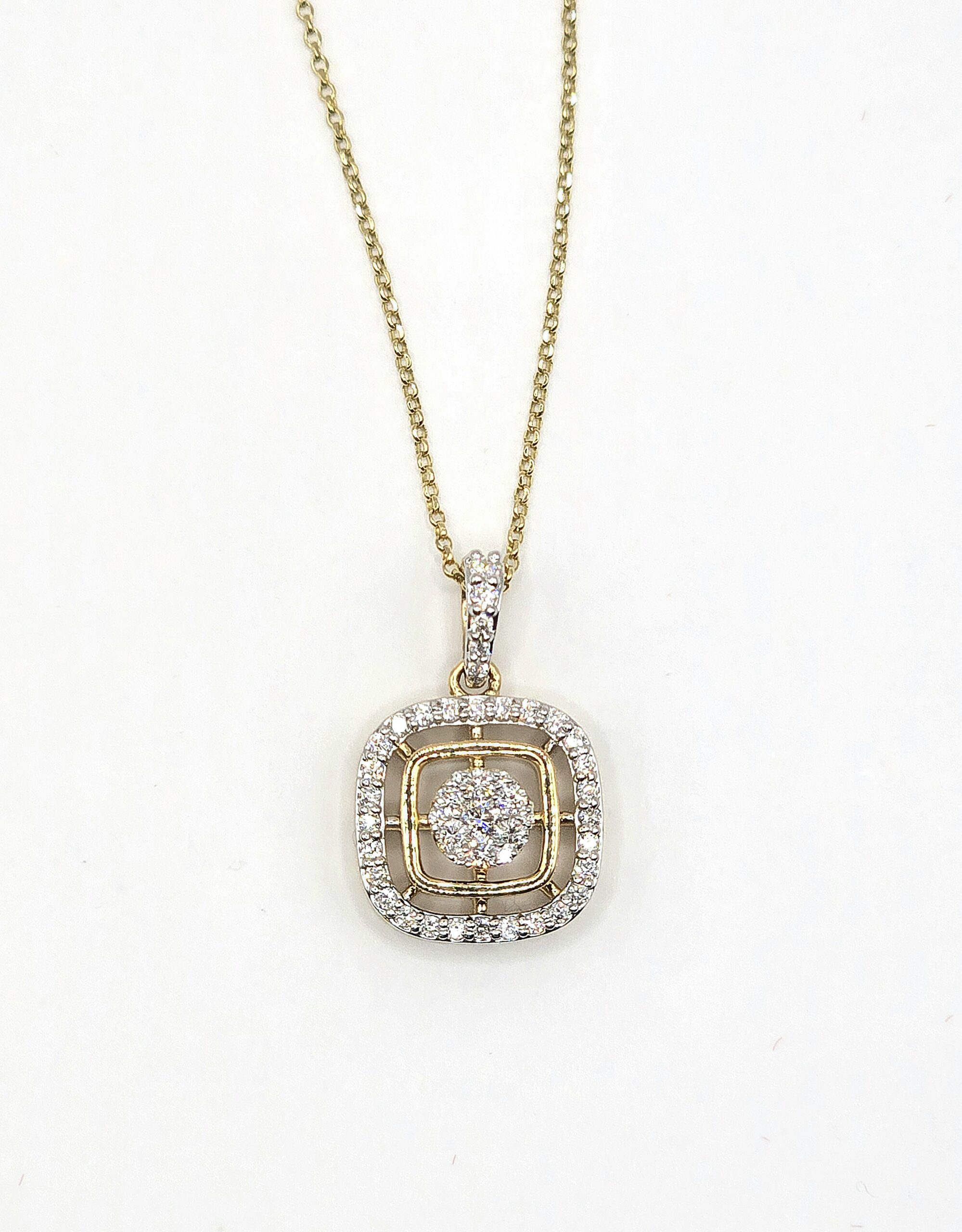 שרשרת זהב 14 קראט תליון משובץ יהלומים טבעיים קולקציה חדשה SHIRM17