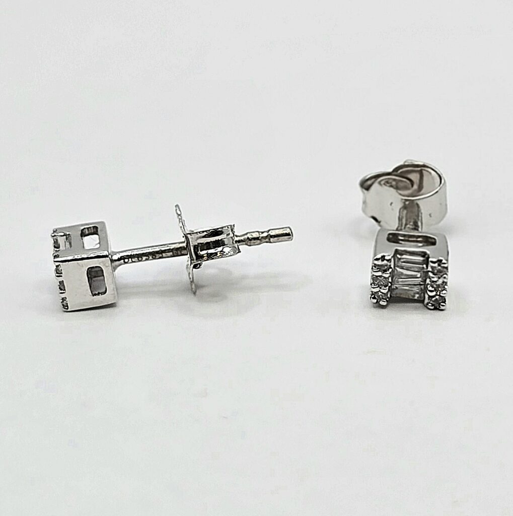 עגילי יהלום זהב לבן 14 קראט קולקציה חדשה SHIRM21