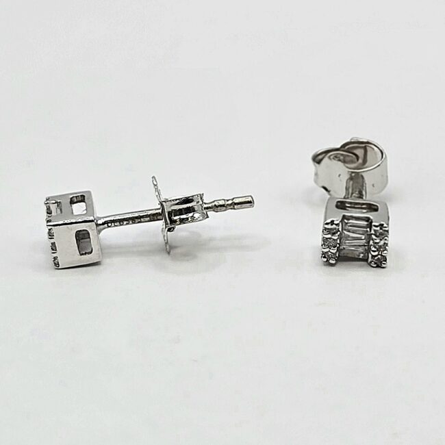 עגילי יהלום זהב לבן 14 קראט קולקציה חדשה SHIRM21