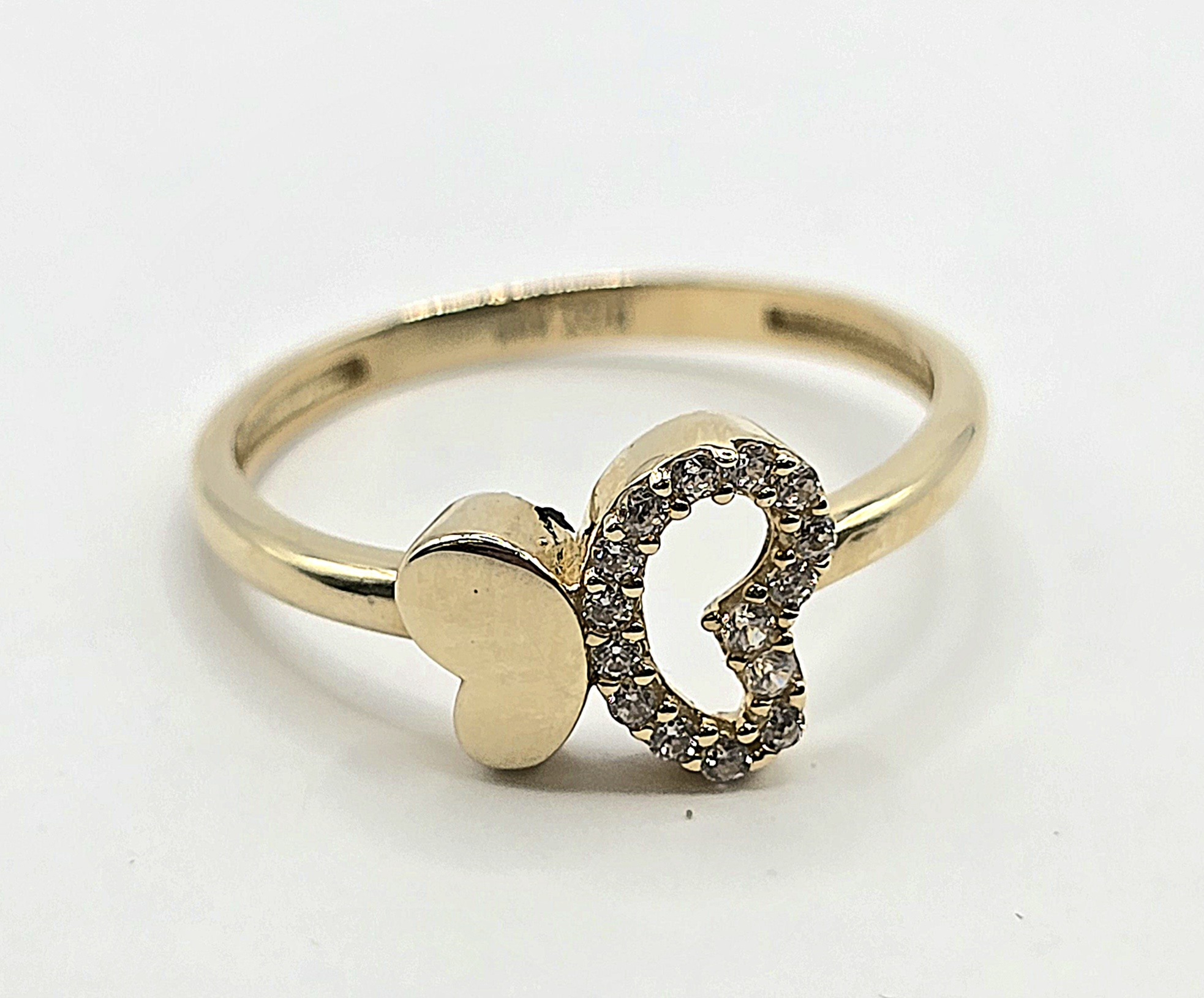 טבעת זהב 14 קראט לב כפול קולקציה חדשה TAB14