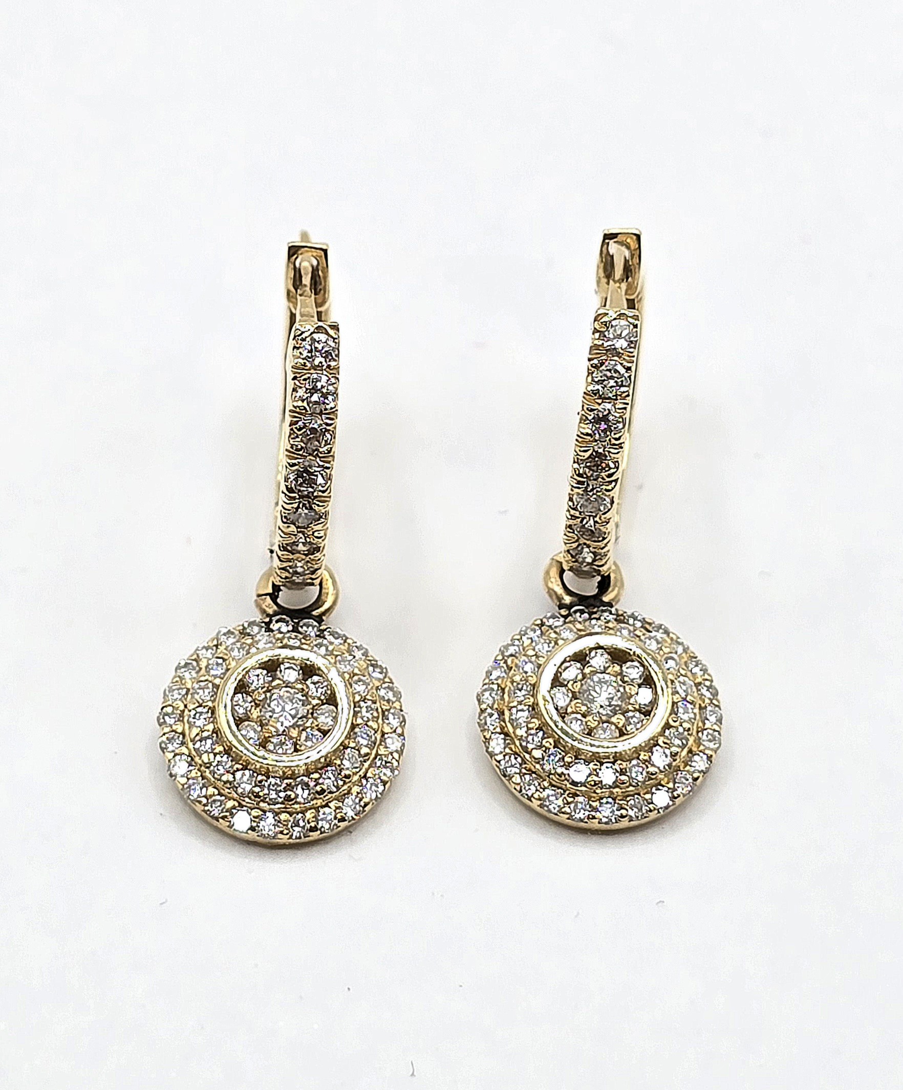 עגילי זהב 14 קראט משובצים 0.5 קראט קולקציה חדשה PPZ21