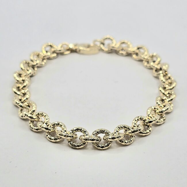 צמיד זהב 14 קראט חוליות חריטות איטלקי קולקציה חדשה gbbh203