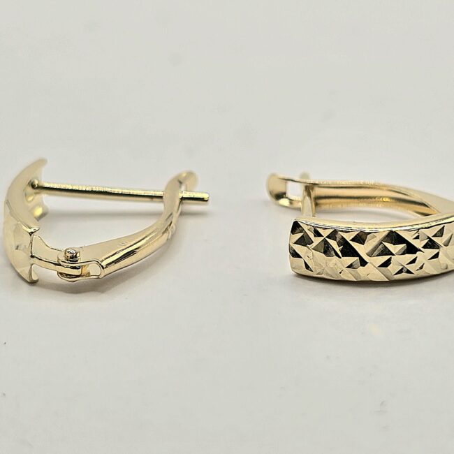 עגילי זהב 14 קראט חריטות לייזר קולקציה חדשה RCM8