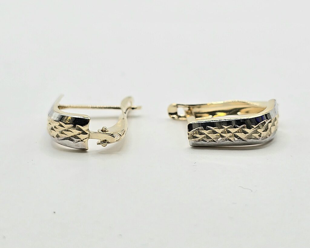 עגילי זהב 14 קראט חריטות לייזר קולקציה חדשה RCM6