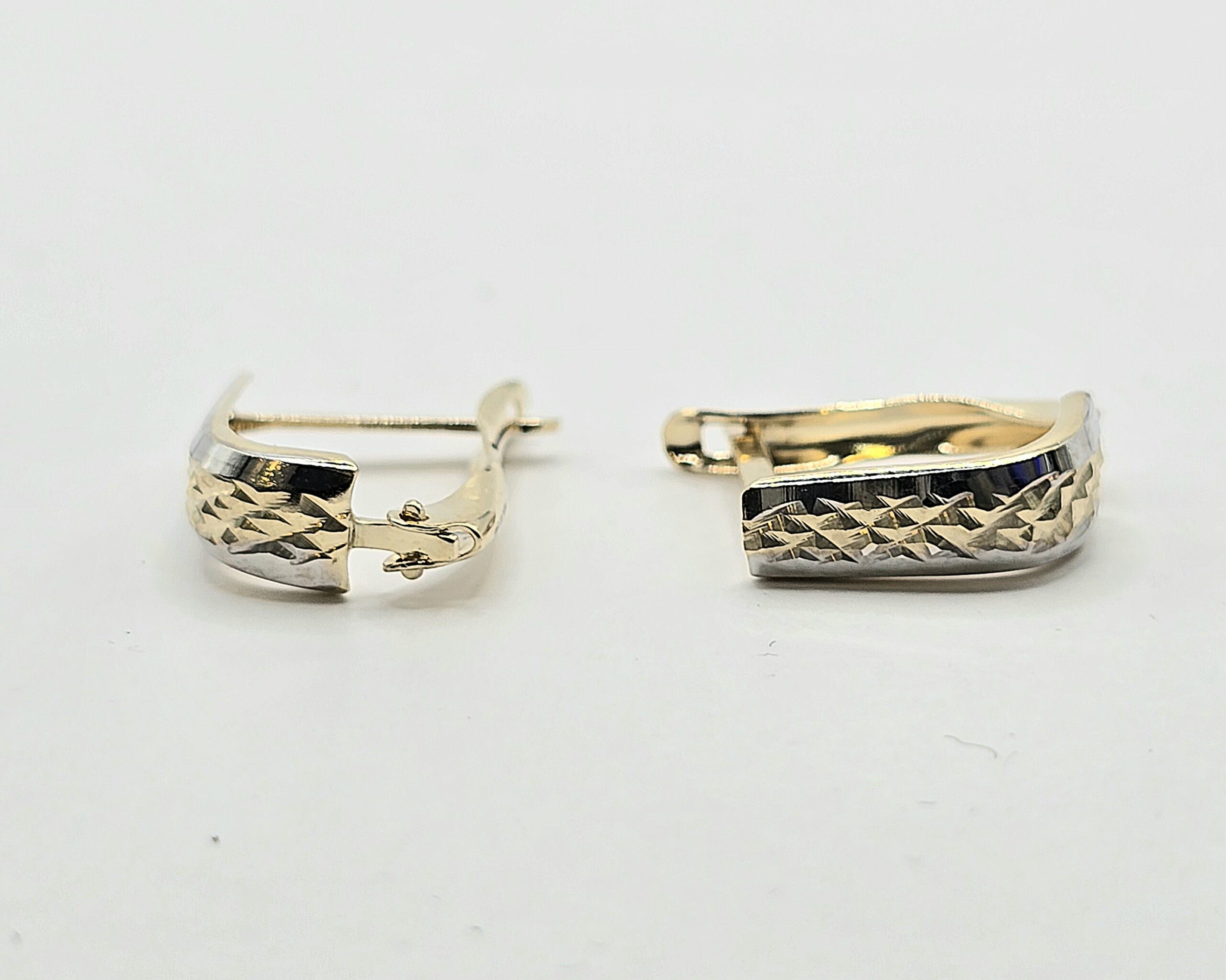 עגילי זהב 14 קראט חריטות לייזר קולקציה חדשה RCM6