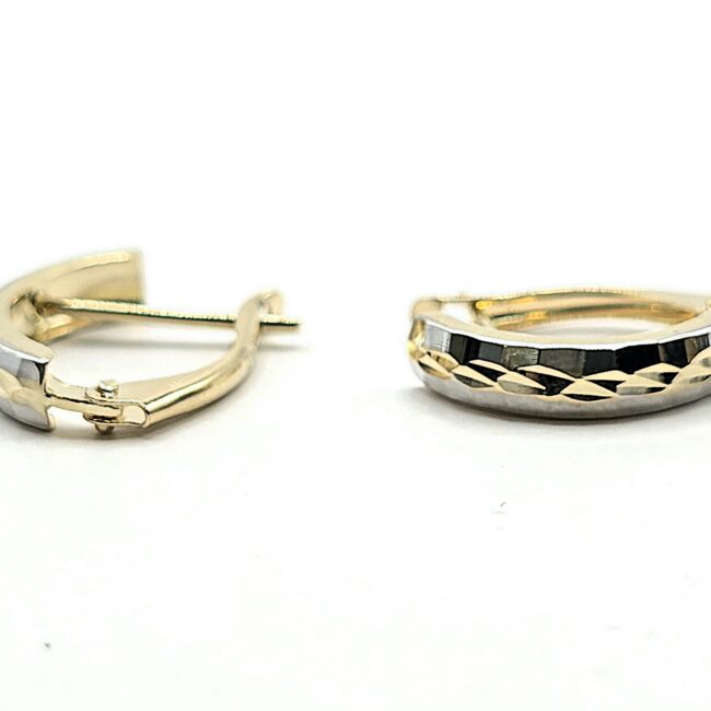 עגילי זהב 14 קראט חריטות לייזר קולקציה חדשה RCM11