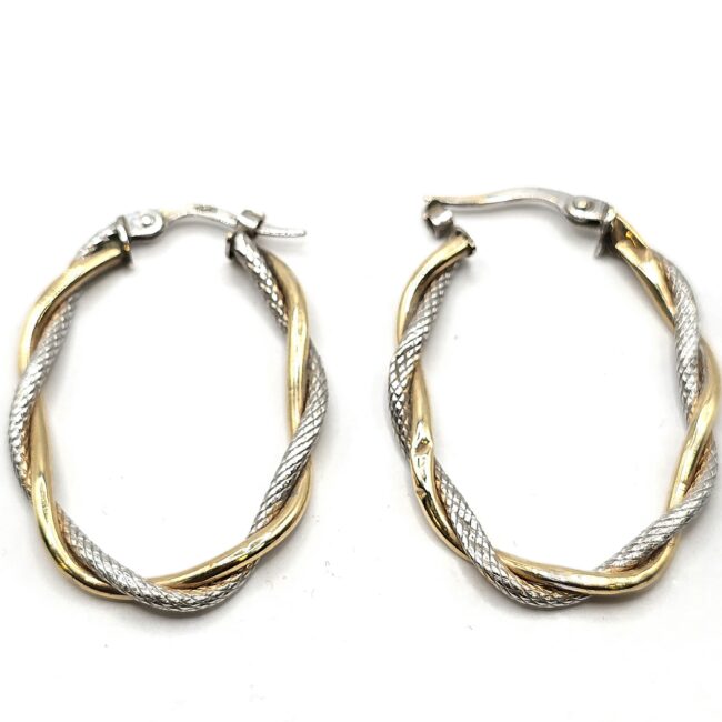 חישוקי זהב 14 קראט צהוב לבן חריטות קולקציה חדשה gebh100