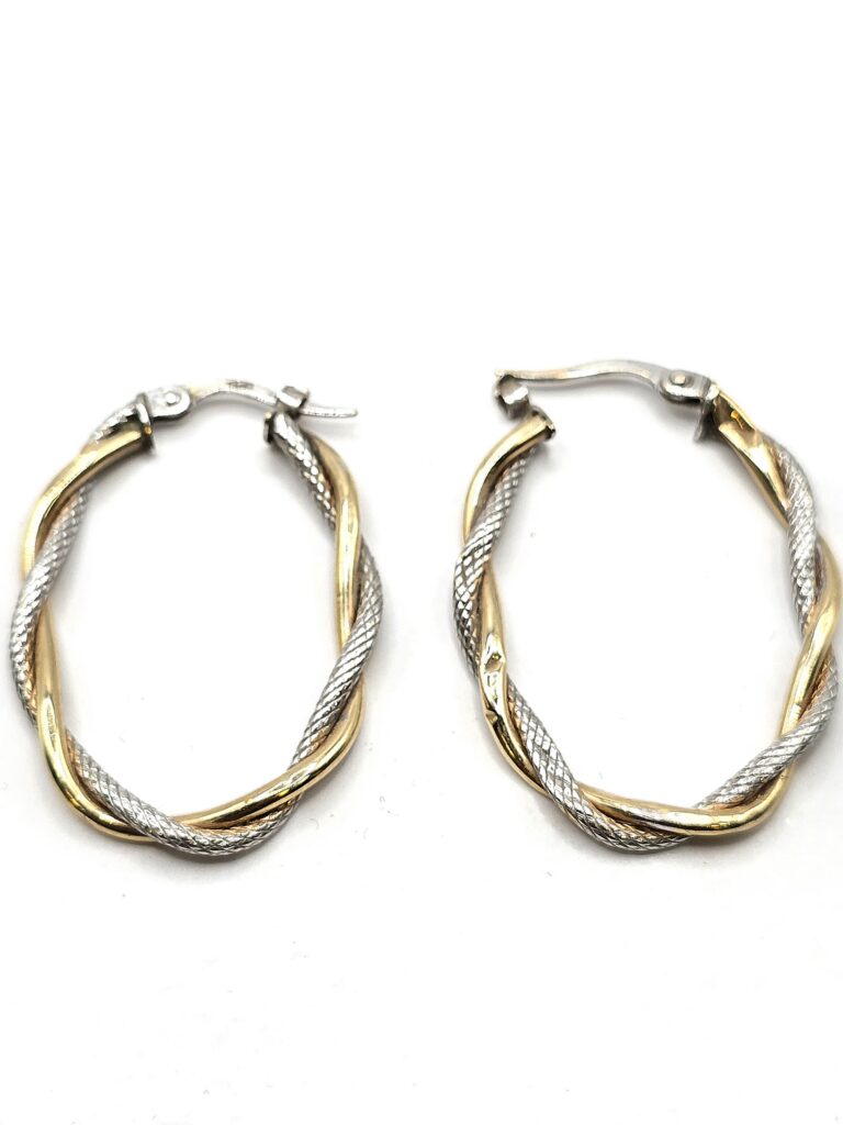 חישוקי זהב 14 קראט צהוב לבן חריטות קולקציה חדשה gebh100