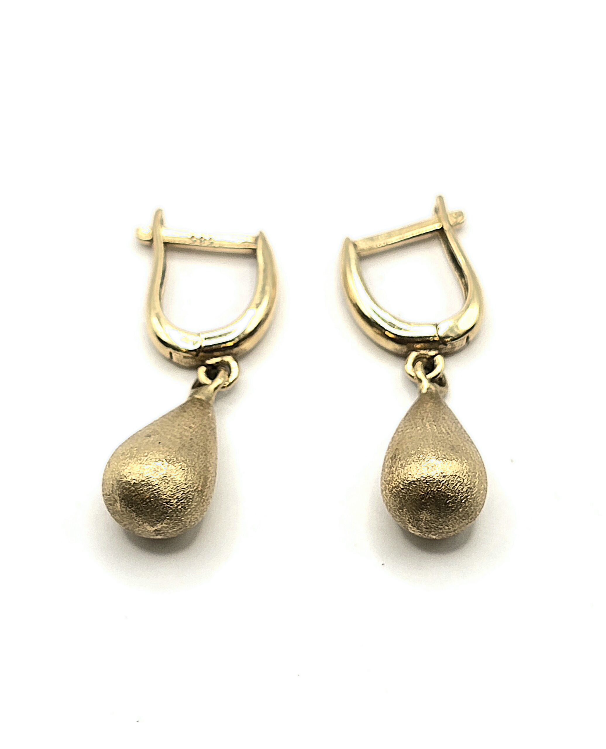 עגילי זהב 14 קראט משולבים מט קולקציה חדשה grbh108