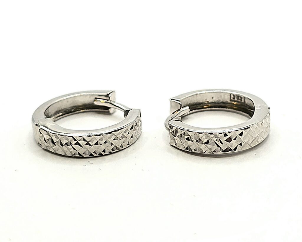 עגילי זהב לבן 14 קראט קולקציה חדשה PPZ9