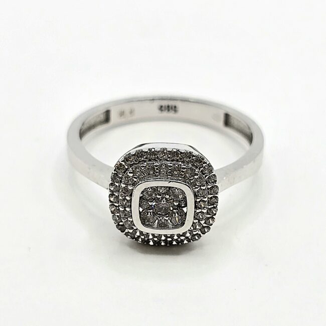 טבעת זהב לבן משובצת זרקונים קולקציה חדשה PPZ2