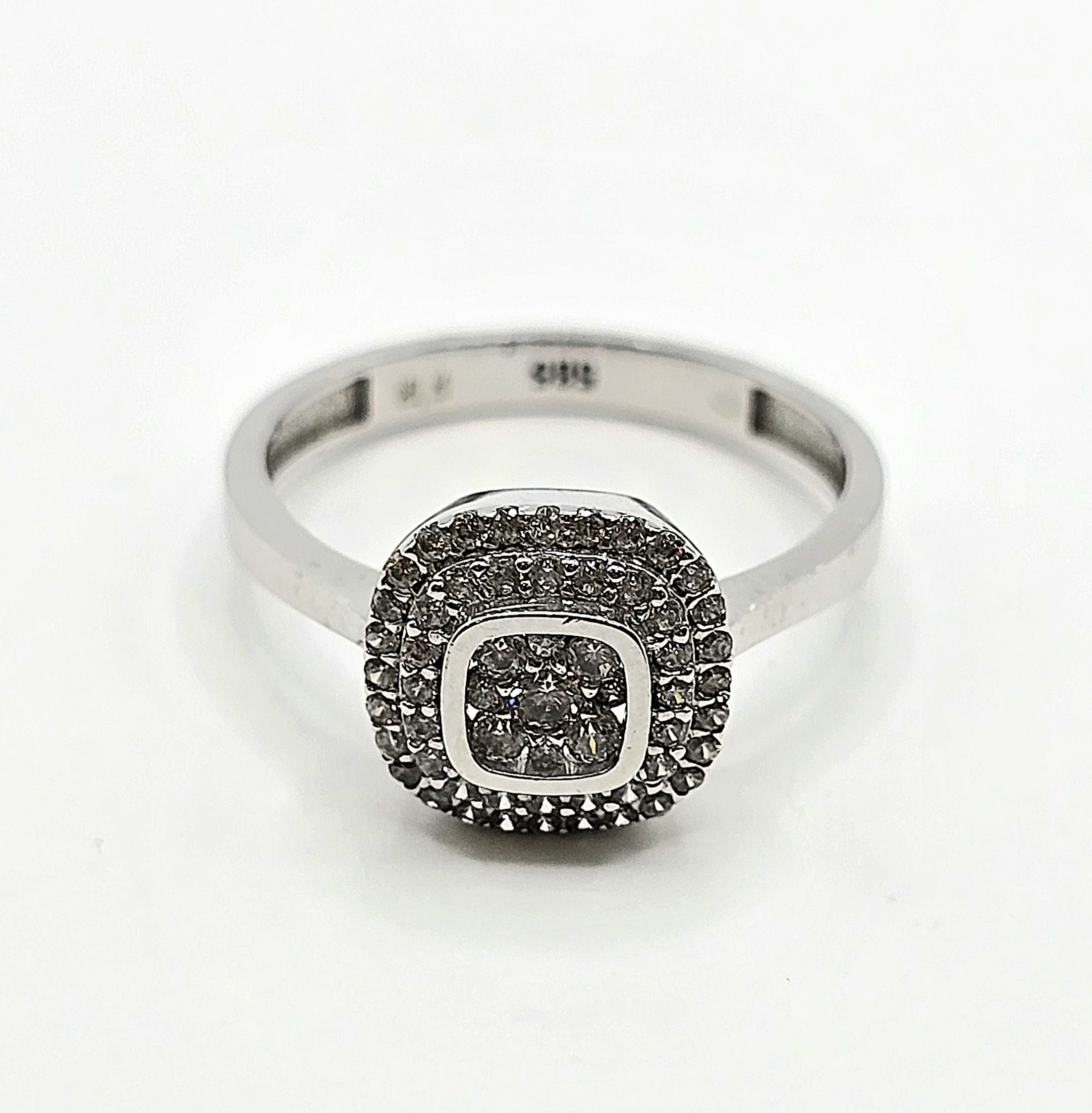 טבעת זהב לבן משובצת זרקונים קולקציה חדשה PPZ2