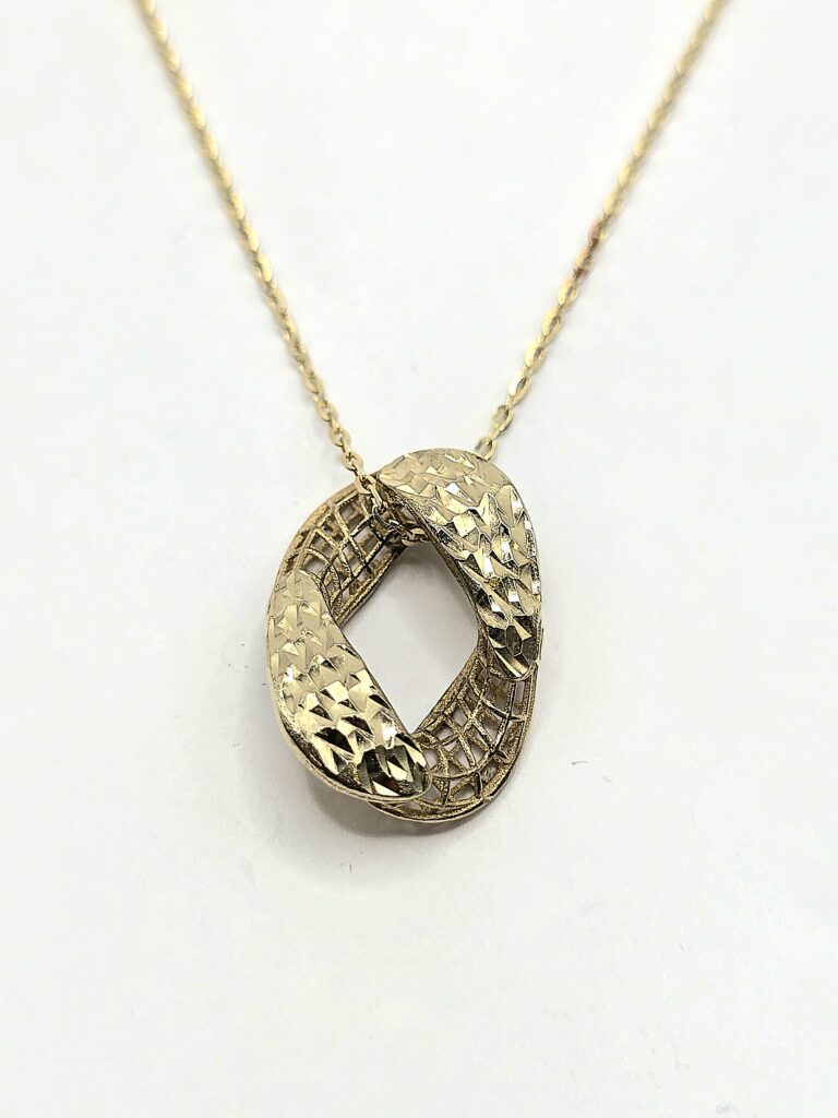 שרשרת+תליון זהב 14 קראט חריטות לייזר קולקציה חדשה PPZ4