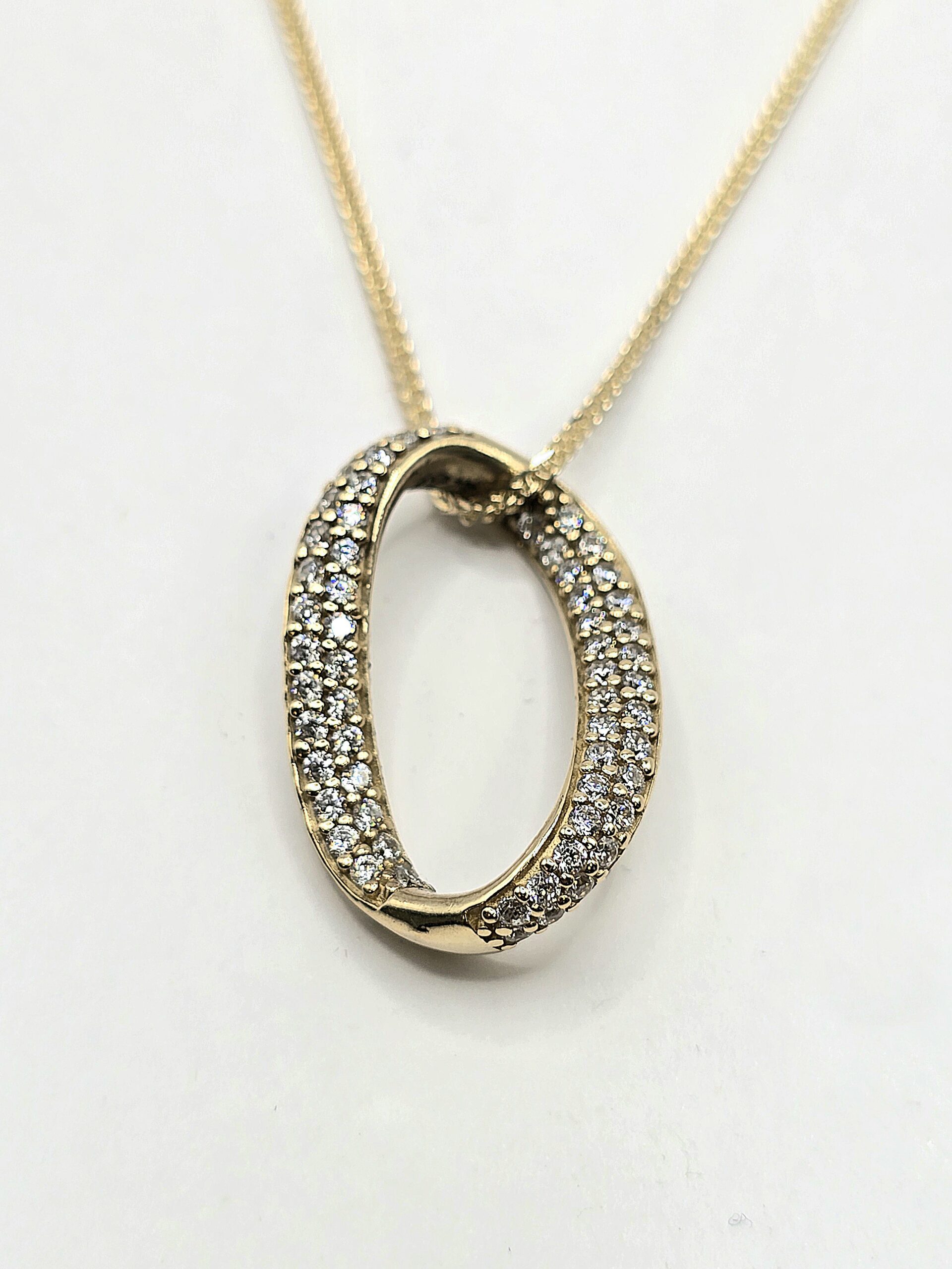 שרשרת+תליון זהב 14 קראט משובץ זרקונים קולקציה חדשה PPZ5