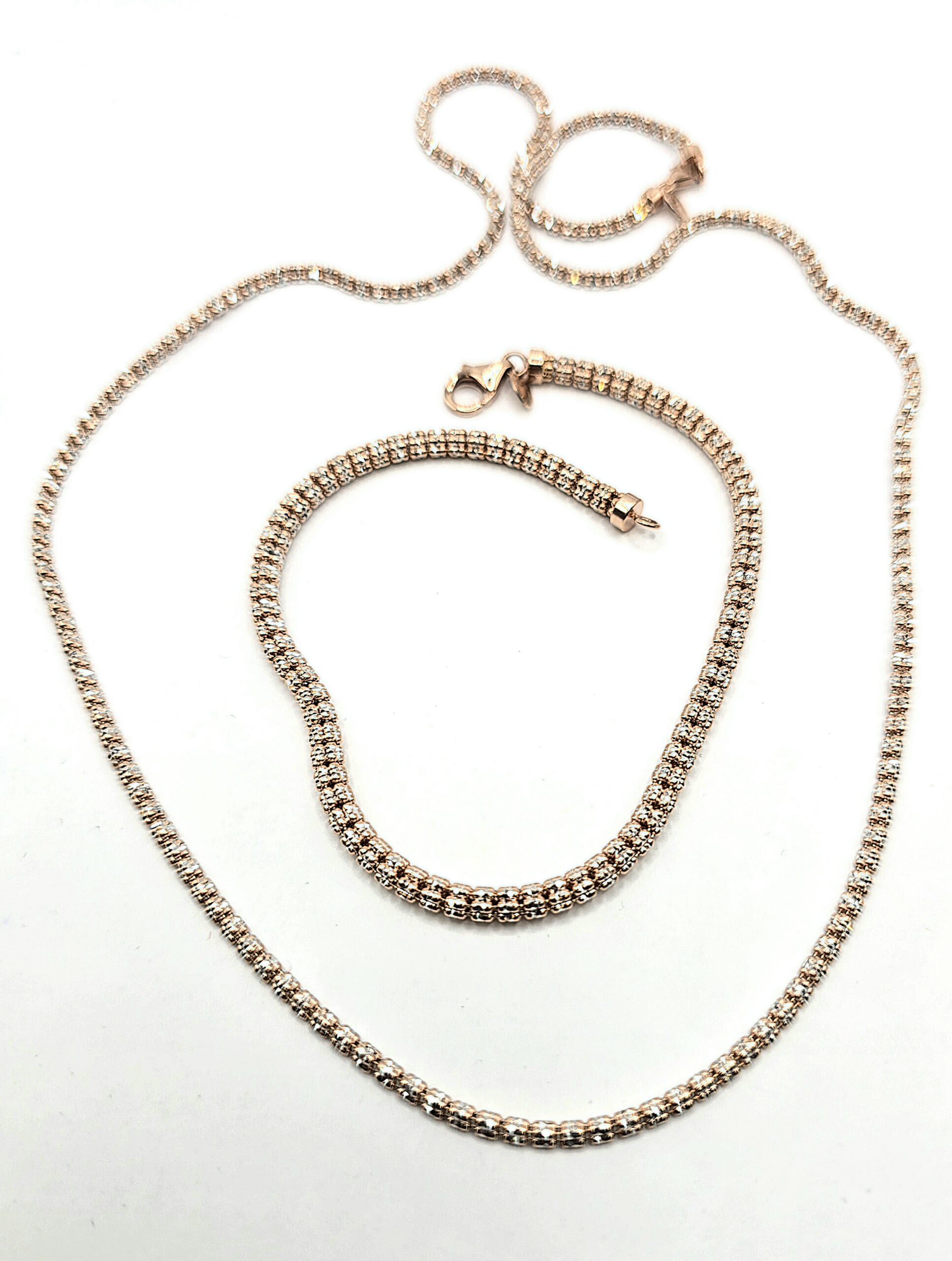 סט זהב צמיד  ושרשרת אייס רוזגולד קולקציה חדשה PPZ12