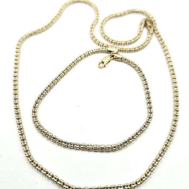 סט שרשרת+צמיד זהב 14 קראט קולקציה חדשה PPZ14