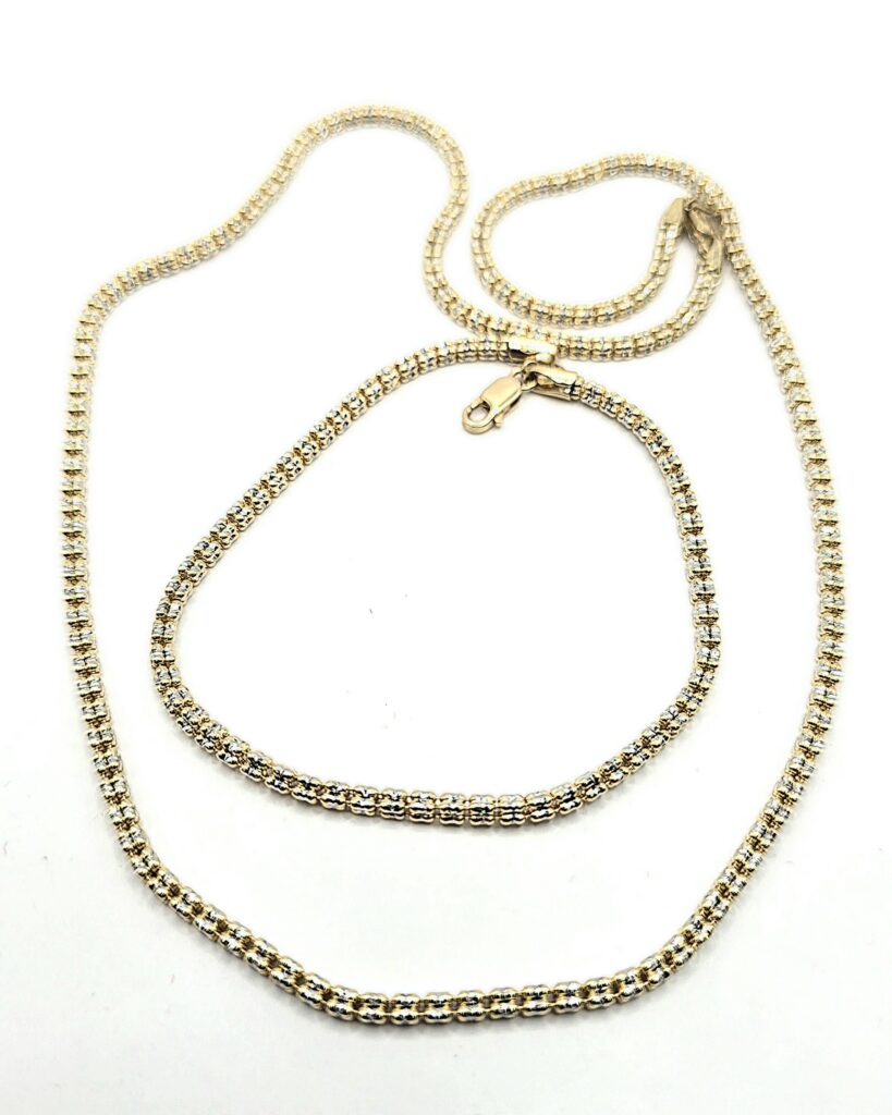 סט שרשרת+צמיד זהב 14 קראט קולקציה חדשה PPZ14