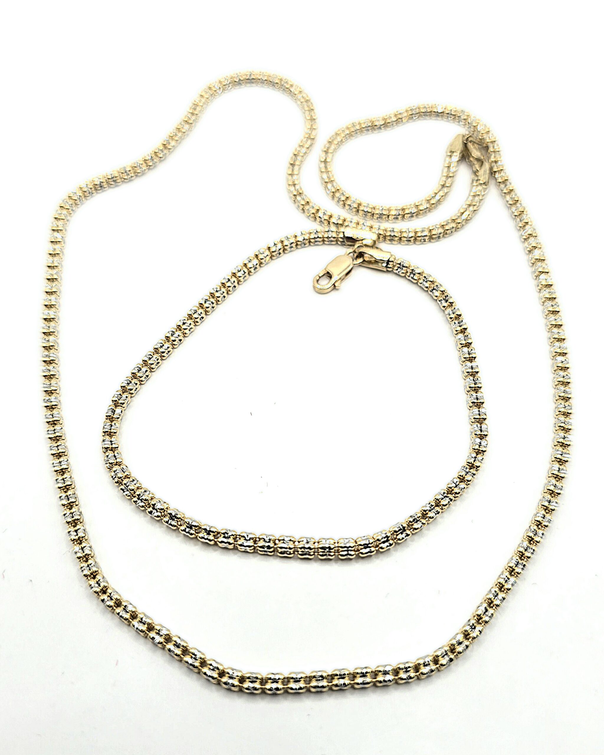 סט שרשרת+צמיד זהב 14 קראט קולקציה חדשה PPZ14