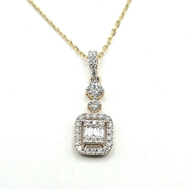 שרשרת זהב 14 קראט משובצת 0.44 קראט יהלומים טבעיים קולקציה חדשה PPZ34