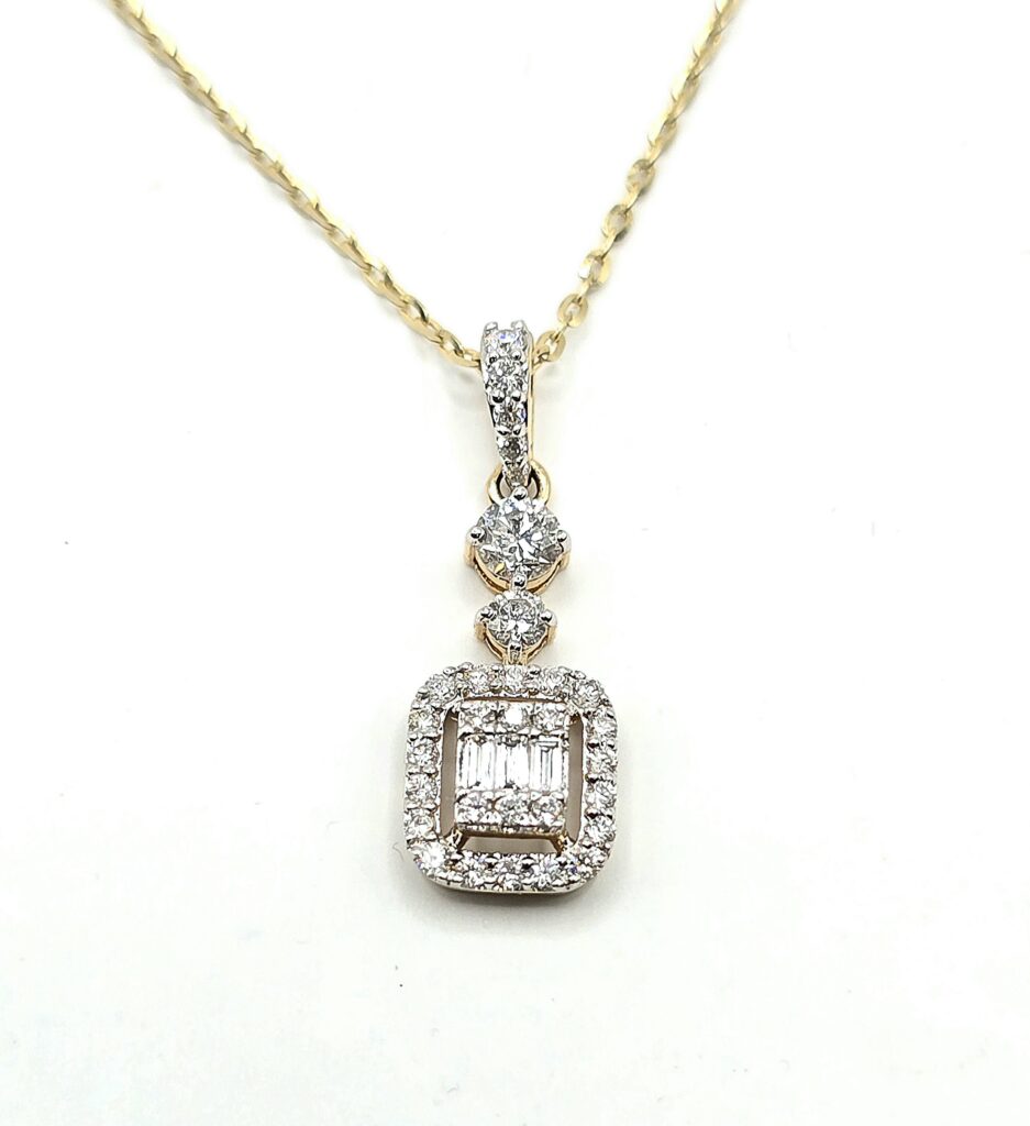 שרשרת זהב 14 קראט משובצת 0.44 קראט יהלומים טבעיים קולקציה חדשה PPZ34