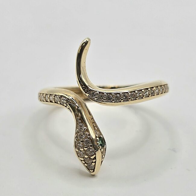 טבעת נחש זהב 14 קראט קולקציה חדשה LOVE102