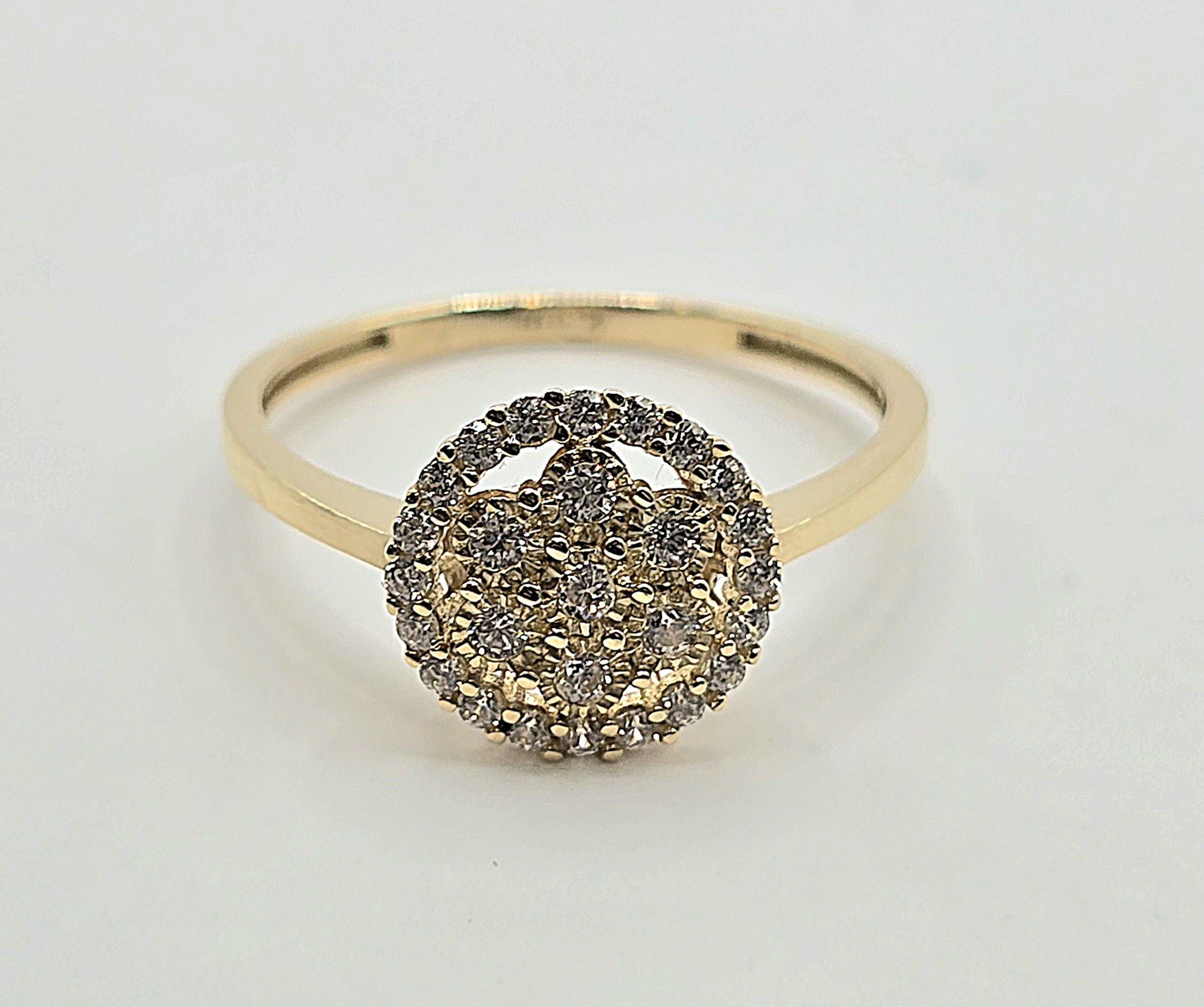 טבעת זהב 14 קראט משובצת זרקונים קולקציה חדשה LOVE114