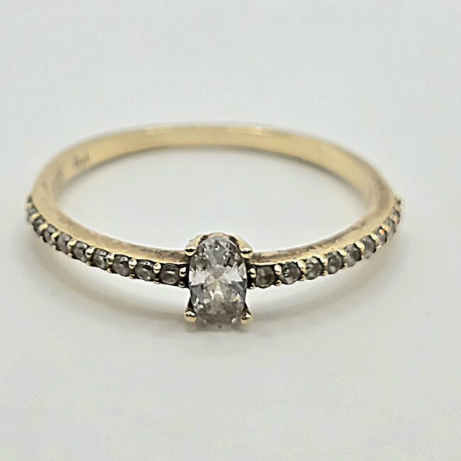 טבעת זהב משובצת אבן מרכזית עדינה קולקציה חדשה LOVE116