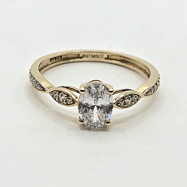 טבעת זהב 14 קראט קולקציה חדשה משובצת זרקון LOVE111