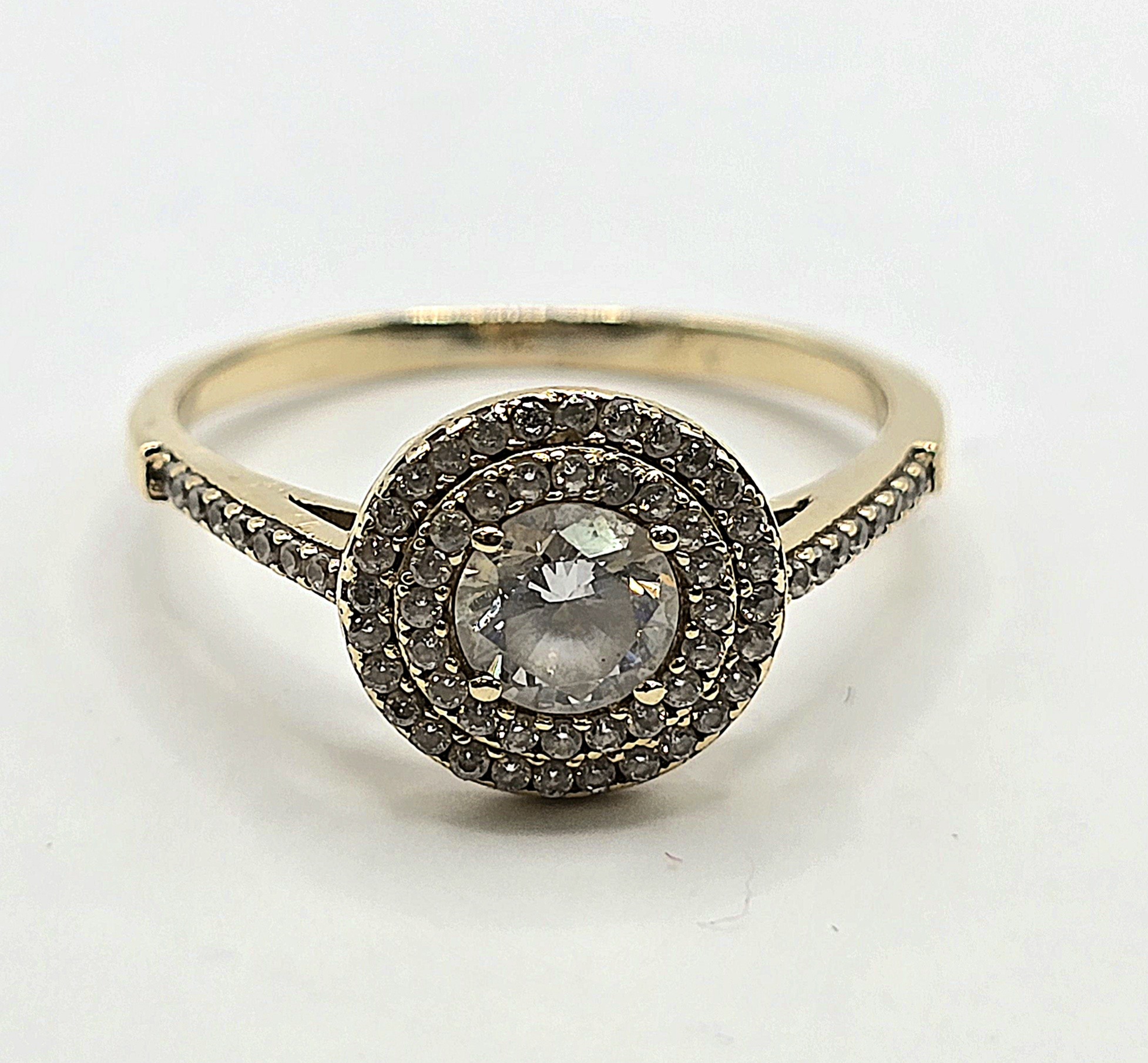 טבעת זהב 14 קראט סוליטר משובץ קולקציה חדשה LOVE115