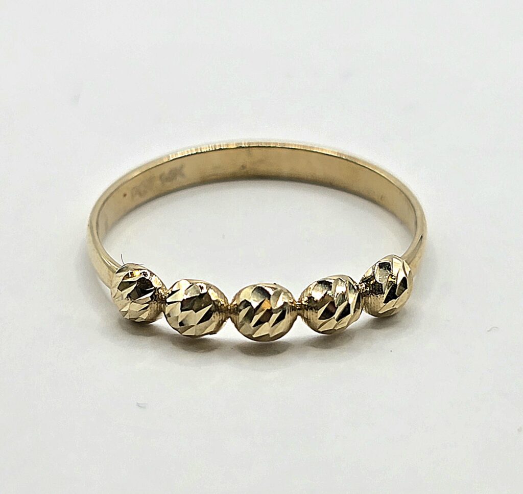 טבעת זהב 14 קראט כדורים חריטות קולקציה חדשה bhgr1