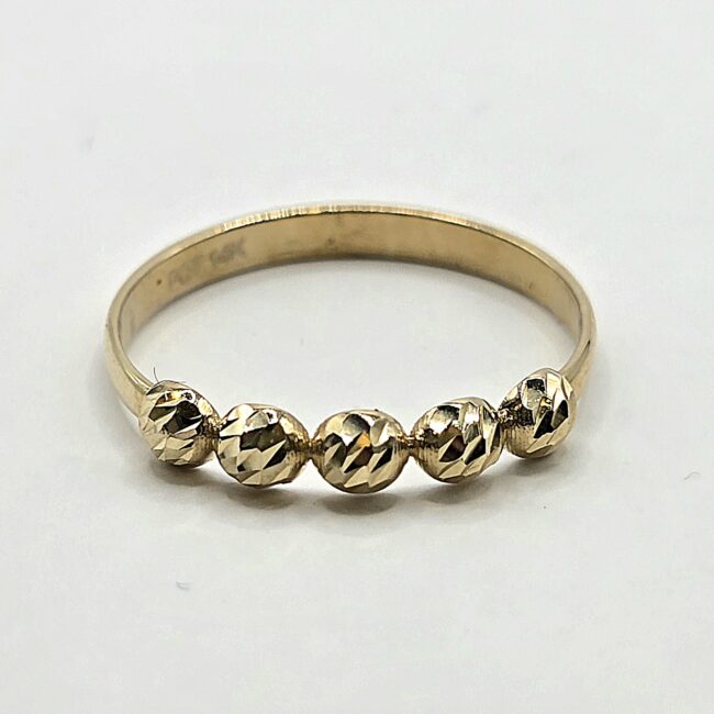 טבעת זהב 14 קראט כדורים חריטות קולקציה חדשה bhgr1
