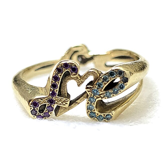 טבעת יהלומים טבעיים צבעוניים אותיות קולקציית המיוחדים drmax