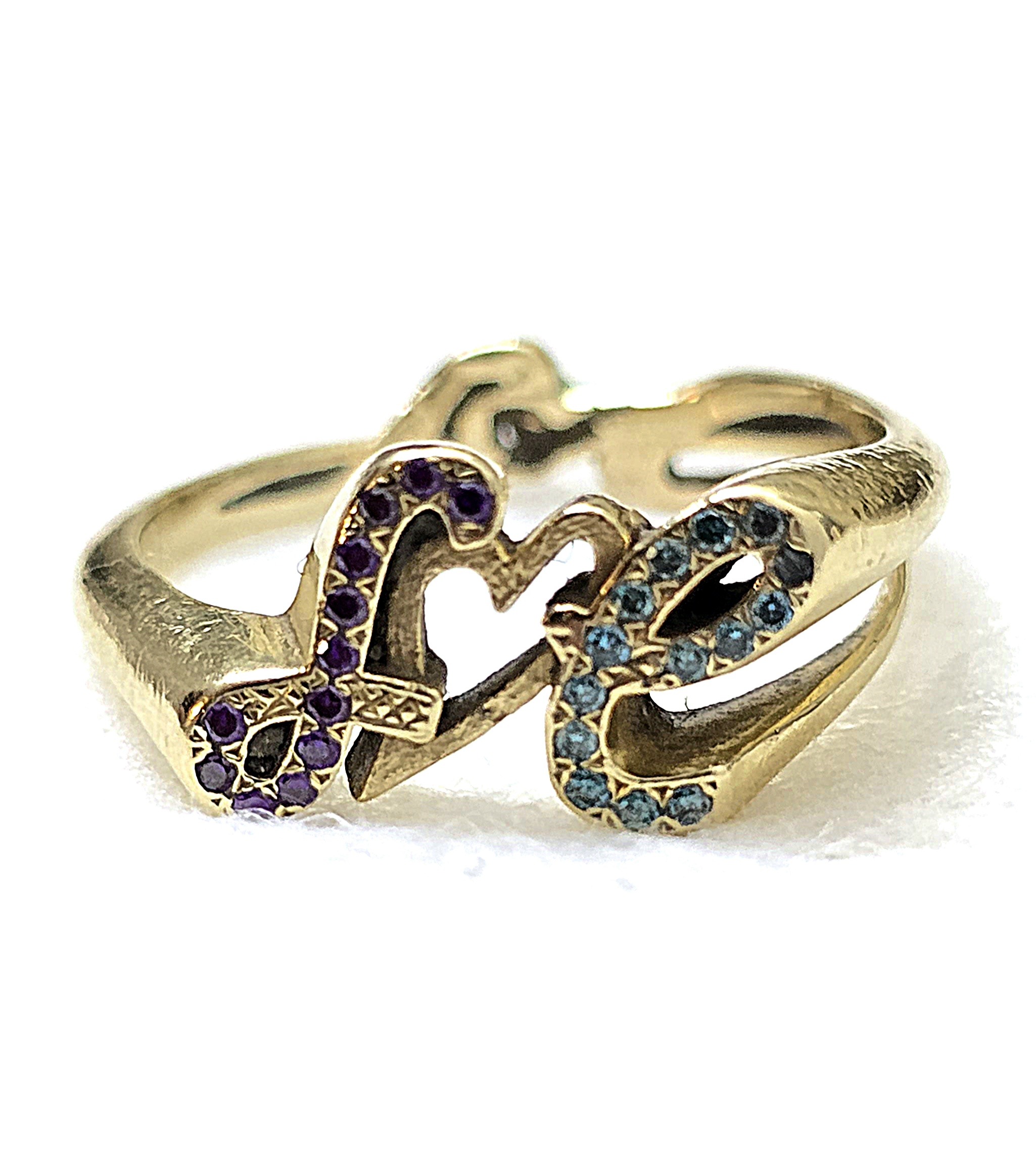 טבעת יהלומים טבעיים צבעוניים אותיות קולקציית המיוחדים drmax