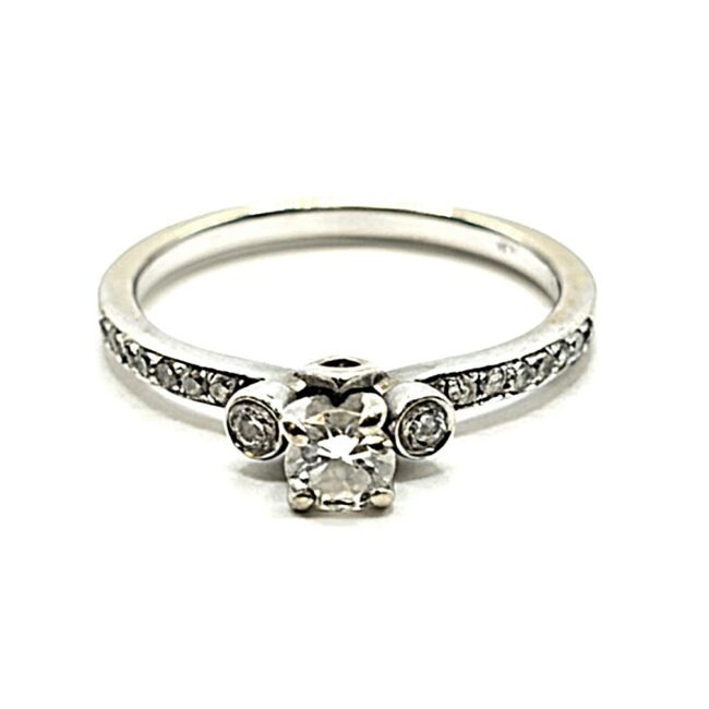 טבעת זהב לבן משובצת 0.32 יהלומים טבעיים TEz87