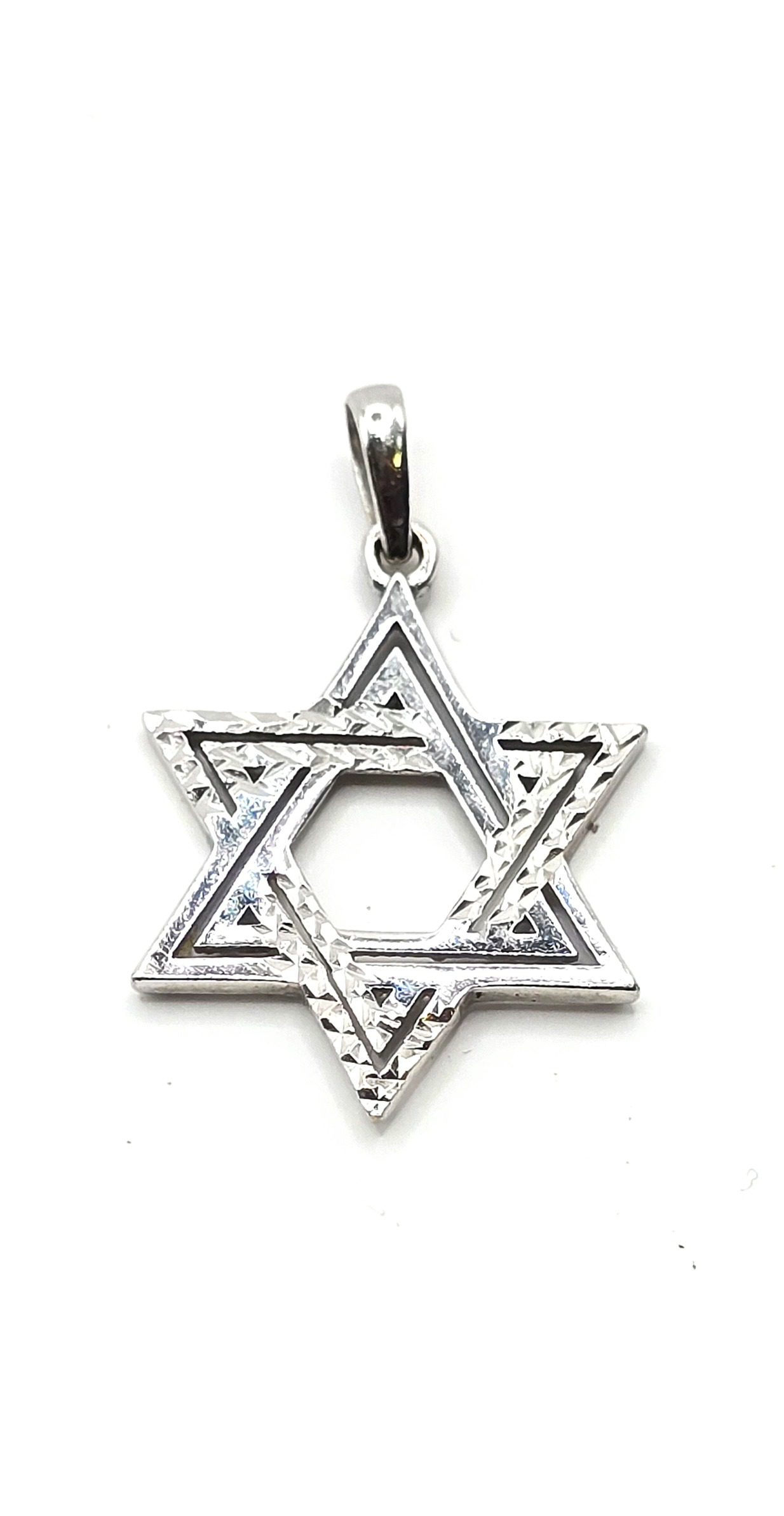 תליון מגן דוד זהב לבן 14K עיצוב מהמם קולקציה חדשה TALI776