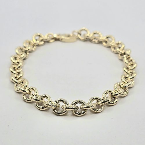 צמיד זהב 14 קראט חוליות חריטות איטלקי קולקציה חדשה gbbh203
